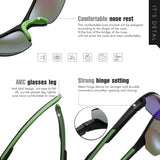 Semi-Rimless Photochromic Polarized Sunglasses Men Women Mirror Pink lens Driving Sports Goggle