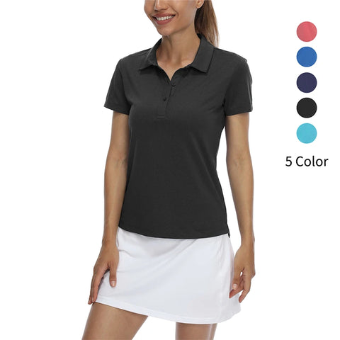 Women Golf Polo Shirts Quick Dry Short Sleeve Athletic Sport