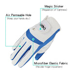 1pair left and right hand Golf Gloves children Boys grils fabric 2 colors white pink blue soft and breathable sports glove new