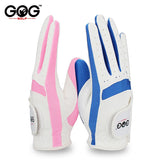 1pair left and right hand Golf Gloves children Boys grils fabric 2 colors white pink blue soft and breathable sports glove new