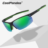 Semi-Rimless Photochromic Polarized Sunglasses Men Women Mirror Pink lens Driving Sports Goggle