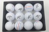 12 Pcs Golf Balls 3 Color Lines Aim Super Long Distance 3-Piece/Layer Ball For Professional Competition