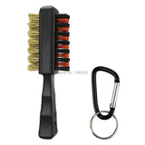 Golf Brush Golf Club Head Cleaning Brush Double Side Brass Nylon Golf Groove Cleaner with Keychain