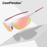 Semi-Rimless Photochromic Polarized Sunglasses Men Women Mirror Pink lens Driving Sports Goggle