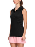 Womens Polo Sleeveless Shirts UPF 50+ Quick Dry Golf Tennis Athletic Tank Tops Outdoor Sports