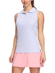 Womens Polo Sleeveless Shirts UPF 50+ Quick Dry Golf Tennis Athletic Tank Tops Outdoor Sports