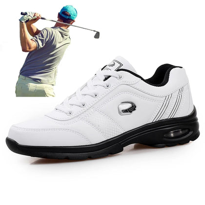 Golf Shoes Waterproof Leather Men Comfort Waterproof Golf Sports Shoes Spikeless