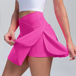 Women Pleated Skirt with Pockets Short Athletic Skirts Crossover High Waisted Golf Skorts