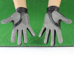 BraceTop 1 Pair Men's Golf Gloves Left Hand Right Hand Soft Breathable Pure Sheepskin with Anti-slip Granules Black Golf Gloves