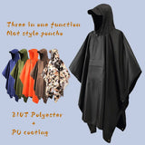 Outdoor Hooded Rain Poncho for Adult with Pocket, Waterproof Lightweight Unisex Raincoat Jacket for Hiking Camping Emergency