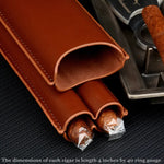 Man-made Leather Cigar Case 2 Tube Cigar Holder Mini Humidor Travel  Box