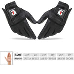 BraceTop 1 Pair Men's Golf Gloves Left Hand Right Hand Soft Breathable Pure Sheepskin with Anti-slip Granules Black Golf Gloves