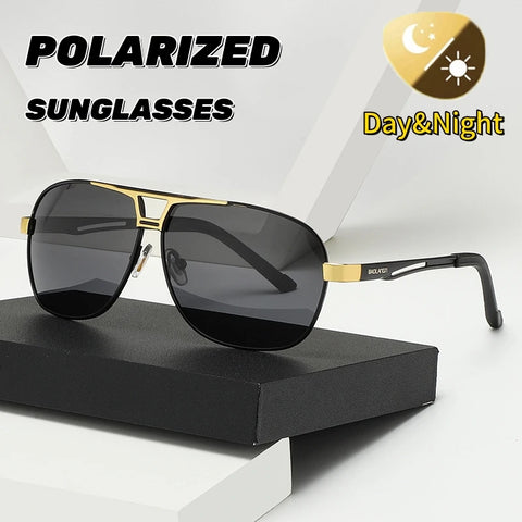 Unisex Outdoor Day and Night UV400 Polarized Sunglasses 2024 Fashion Night Vision Eyewear Driving Photochromic Sun Glasses