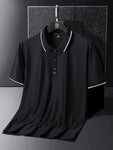 Plus Size 8xl 7xl Men's Polo Shirts Summer Ice Silk Short-sleeved Tee Breathable Cool Quick-dry Nylon Polos Golf T Shirts Male