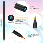 10 Pcs Colored Black Wood Pencils, 7 in 1 Rainbow Drawing Pencil. for Sketching, Doodling, Coloring, Painting