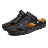 Men Leather Sandals Slipper Soft Outdoor Sneakers Beach Rubber