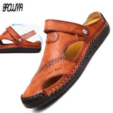 Men Leather Sandals Slipper Soft Outdoor Sneakers Beach Rubber