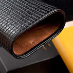 Black Leather Cigar Case Cedar Wood Tube Holder Portable Travel Cigar Humidor Box Holds 3 Cigars